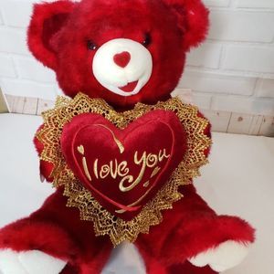 Valentines Day 2009 Red Dan Dee Teddy Bear Plush Stuffed Huggable I Love You